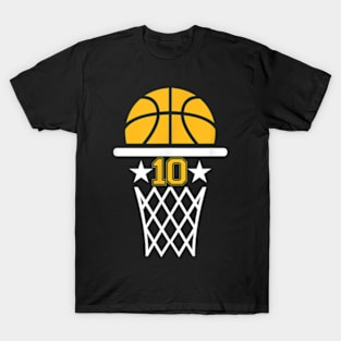 10 Years Old Boy 10th Birthday Basketball Theme T-Shirt